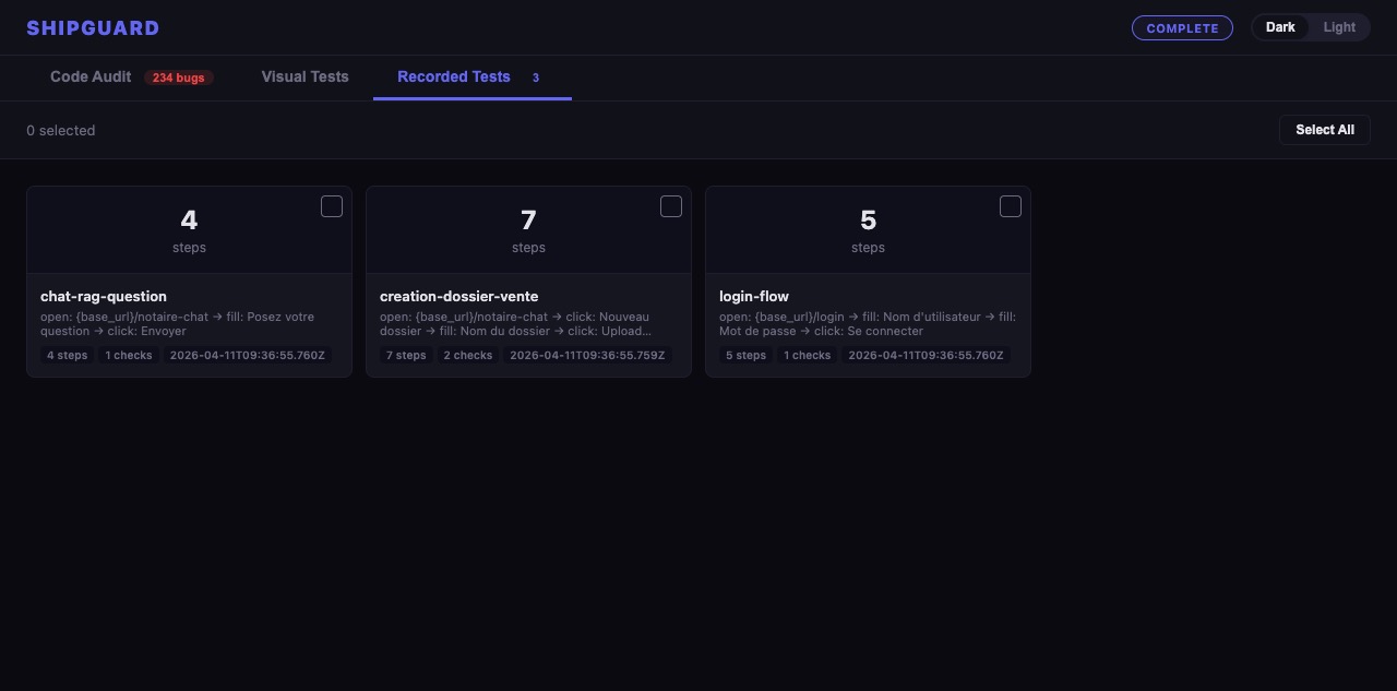 Recorded Tests — Test Library