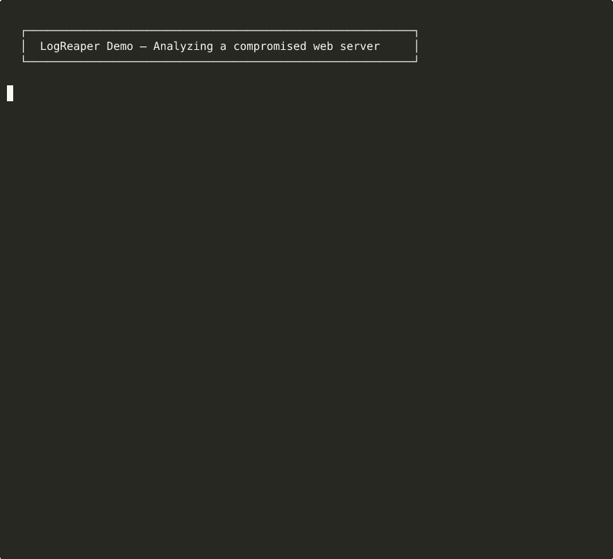 LogReaper Demo — analyzing a compromised web server