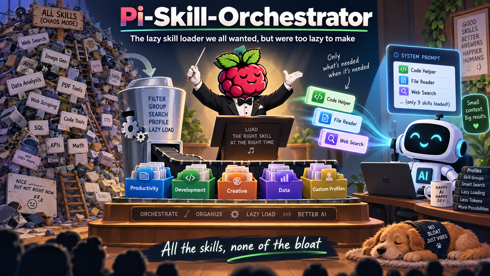 Pi Skill Orchestrator: all the skills, none of the bloat