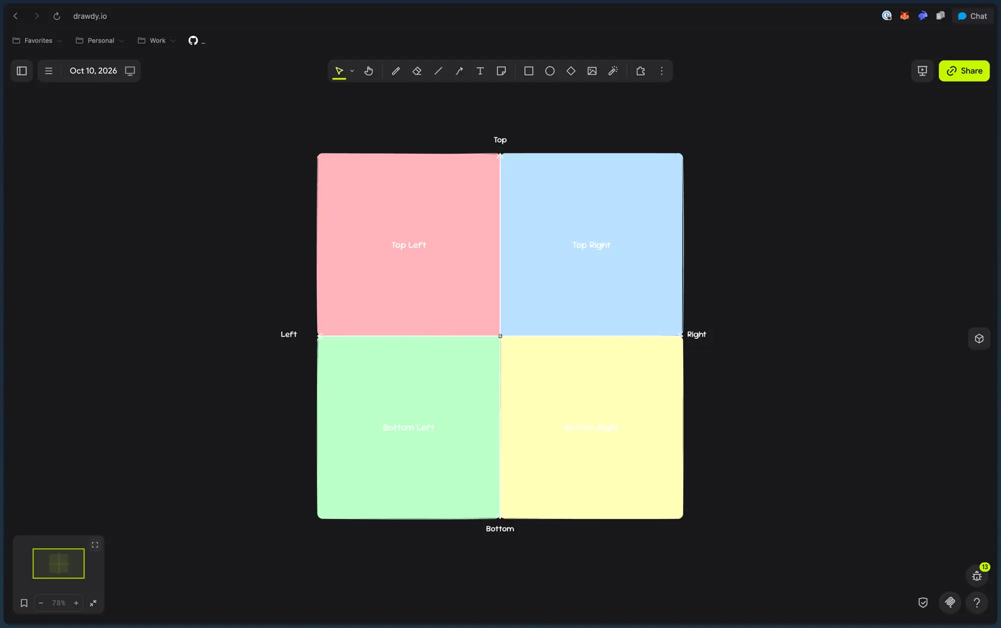 Quadrant template in drawdy.io