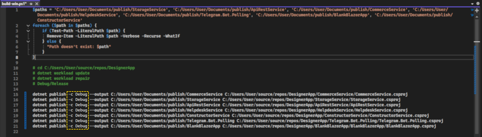 build debug