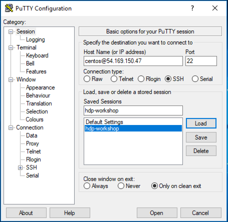 Image of Putty ssh