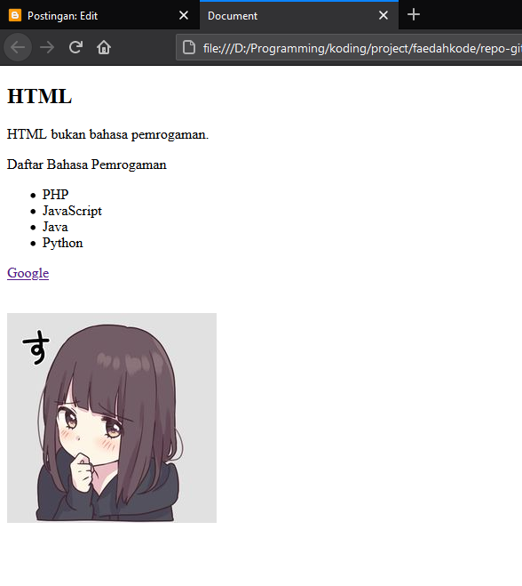 Tutorial HTML Dasar