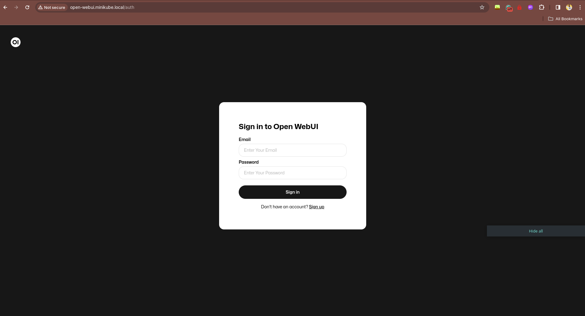 Sign in to Open WebUI