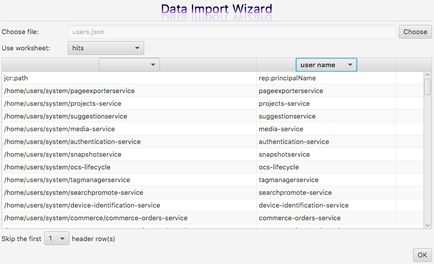 Mapping in batch import