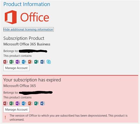 When do Microsoft Office licenses expire?