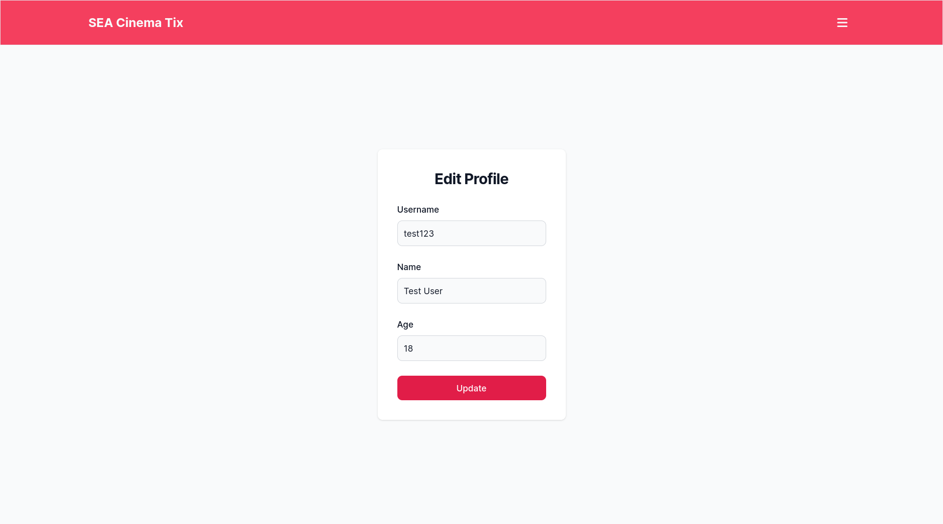 Edit Profile Page