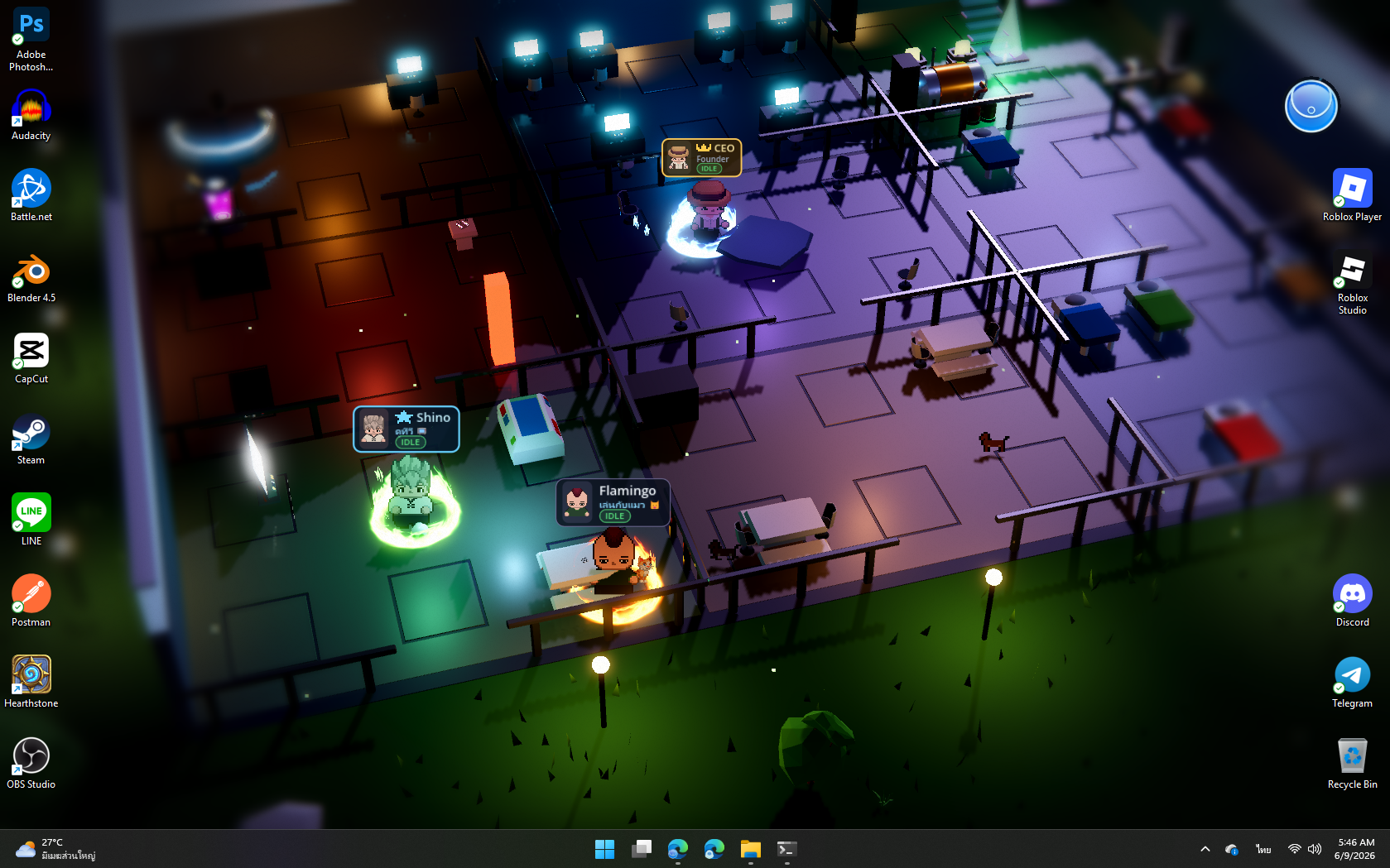Agents working at their desks