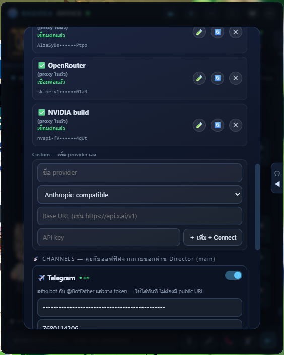 OpenRouter, NVIDIA build and the custom-provider form