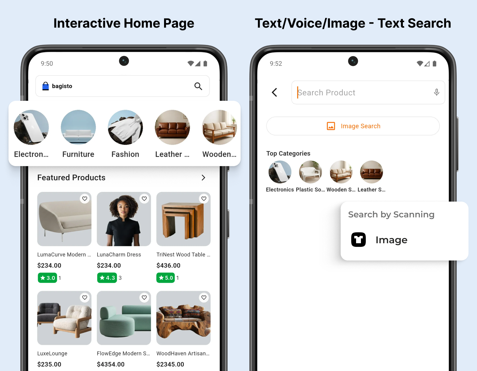 Interactive Home Page and Search