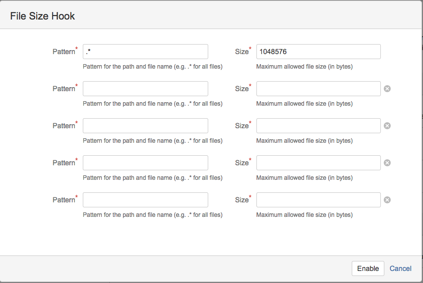 File Size Hook Configuration