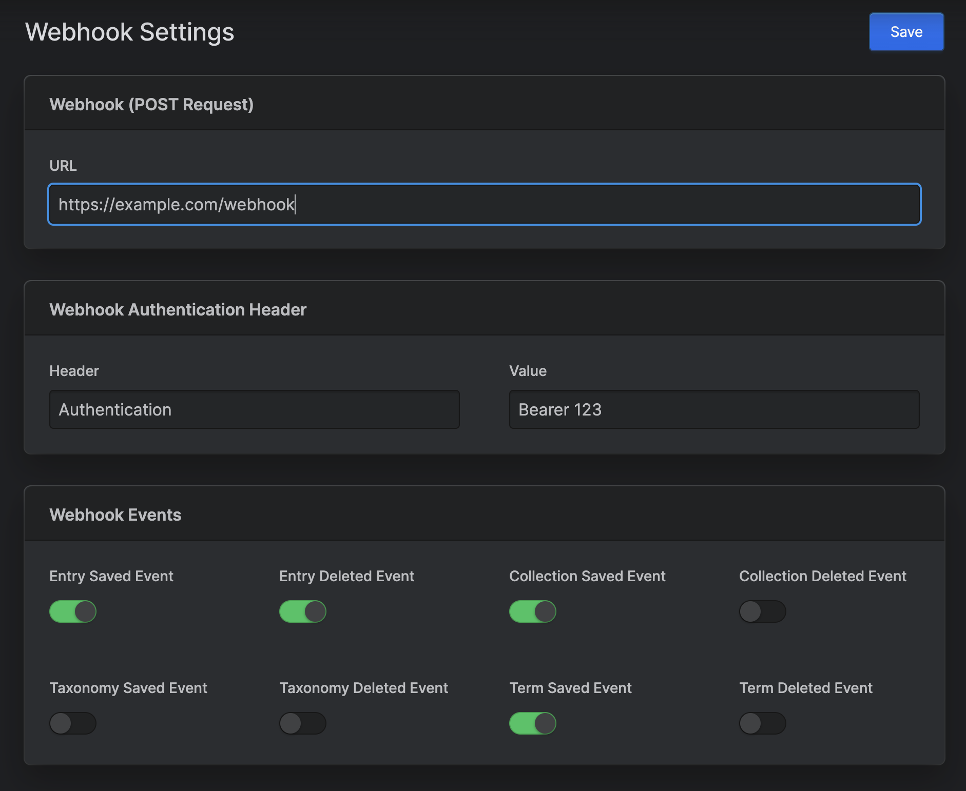 Settings Page