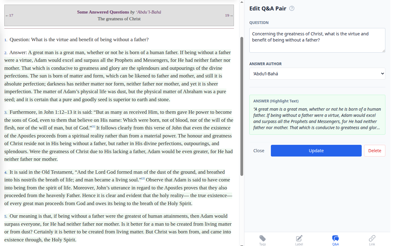 Screenshot of Item Identifier Tab