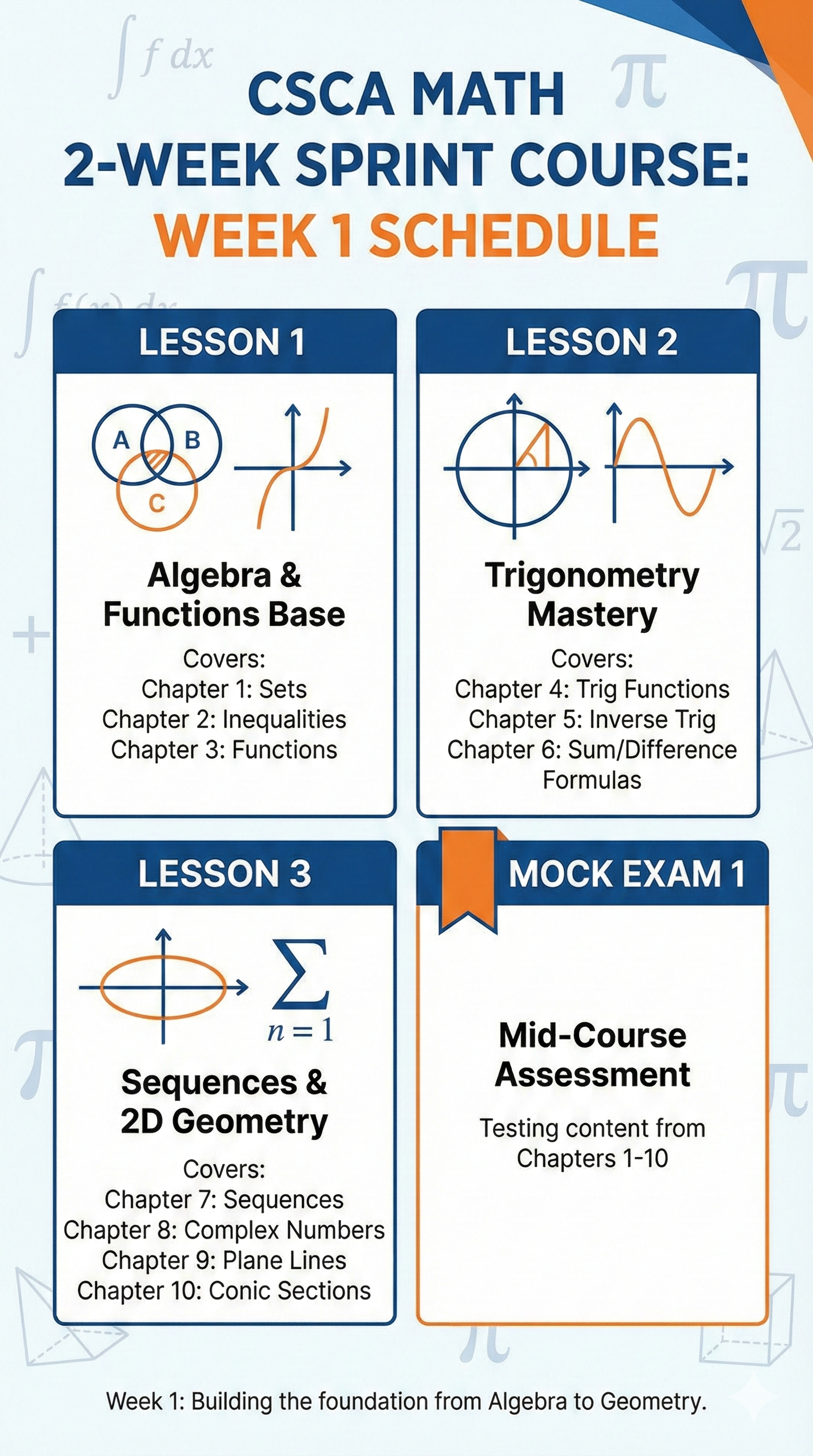 Math Week 1 Schedule