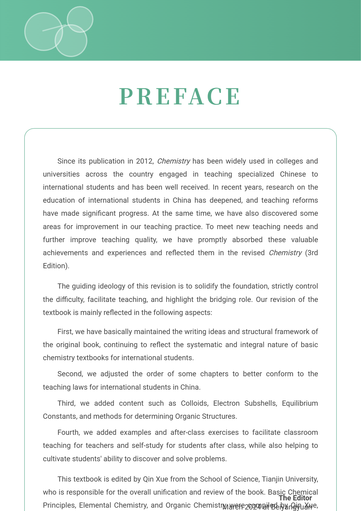 Chemistry Preface Locked