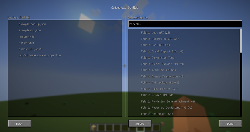 Classify screen