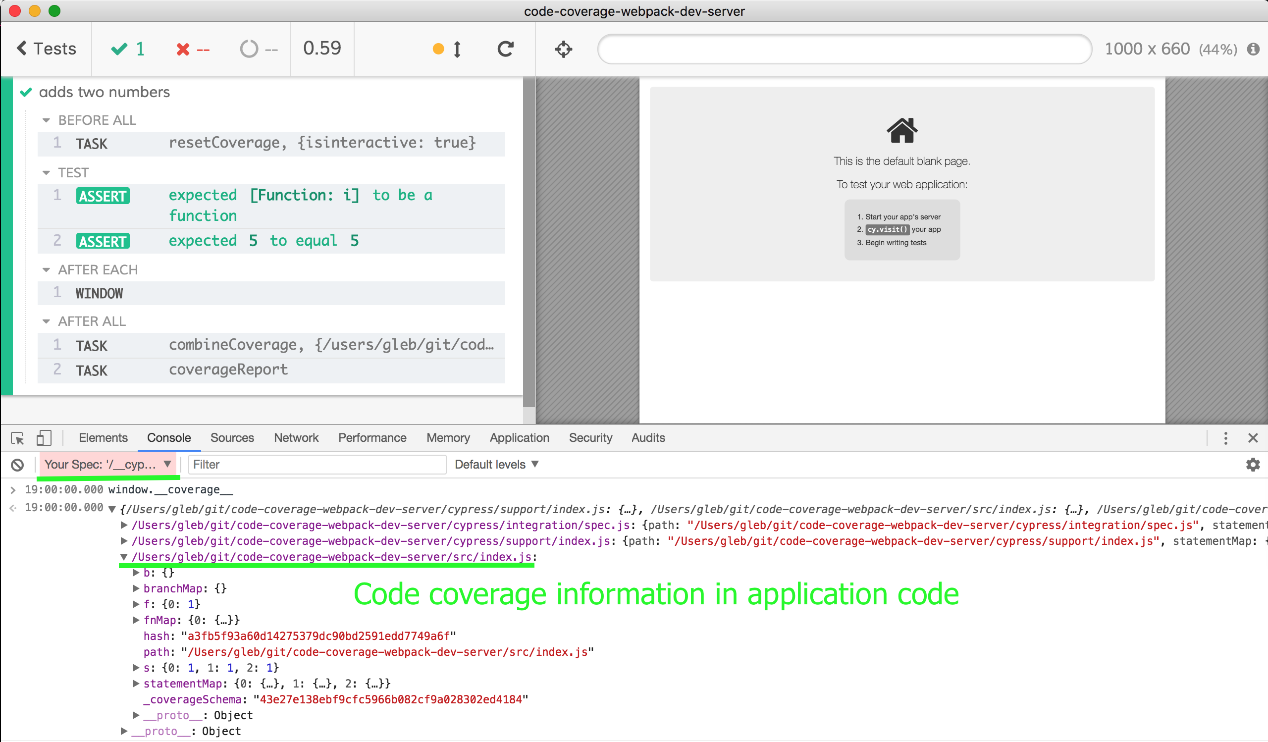 Unit test code coverage