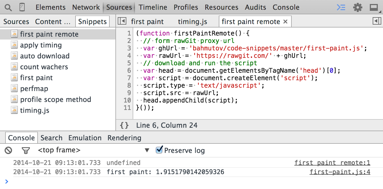 GitHub bahmutov code snippets Chrome DevTools code snippets 