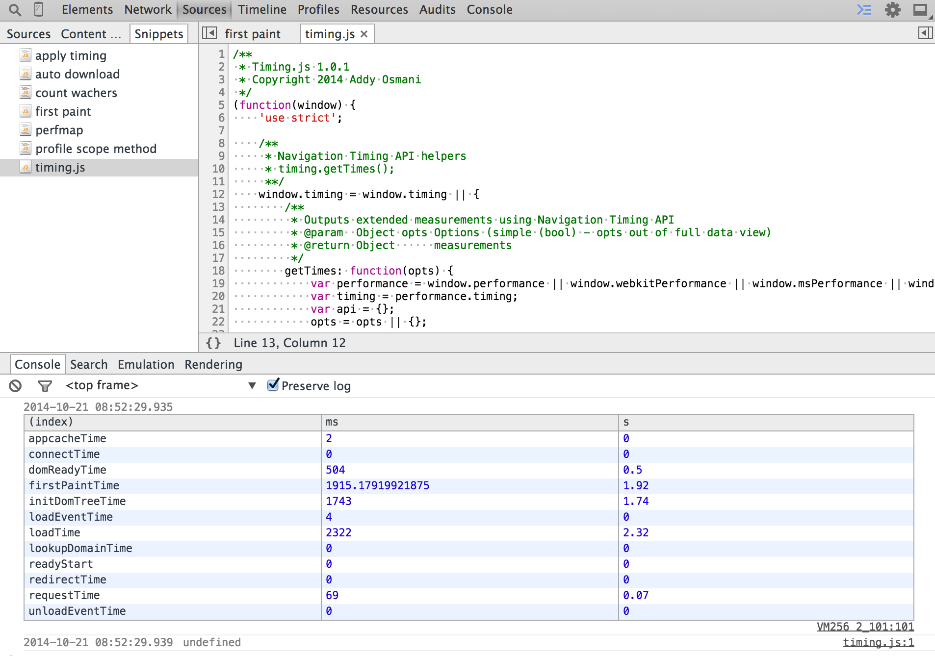 java script snippets