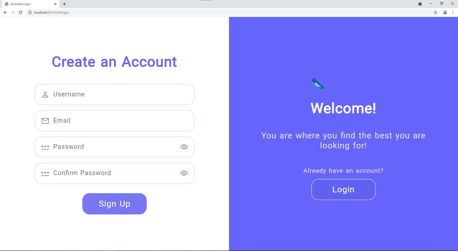 Fully responsible ready-made both login and signup screen with soft and ...