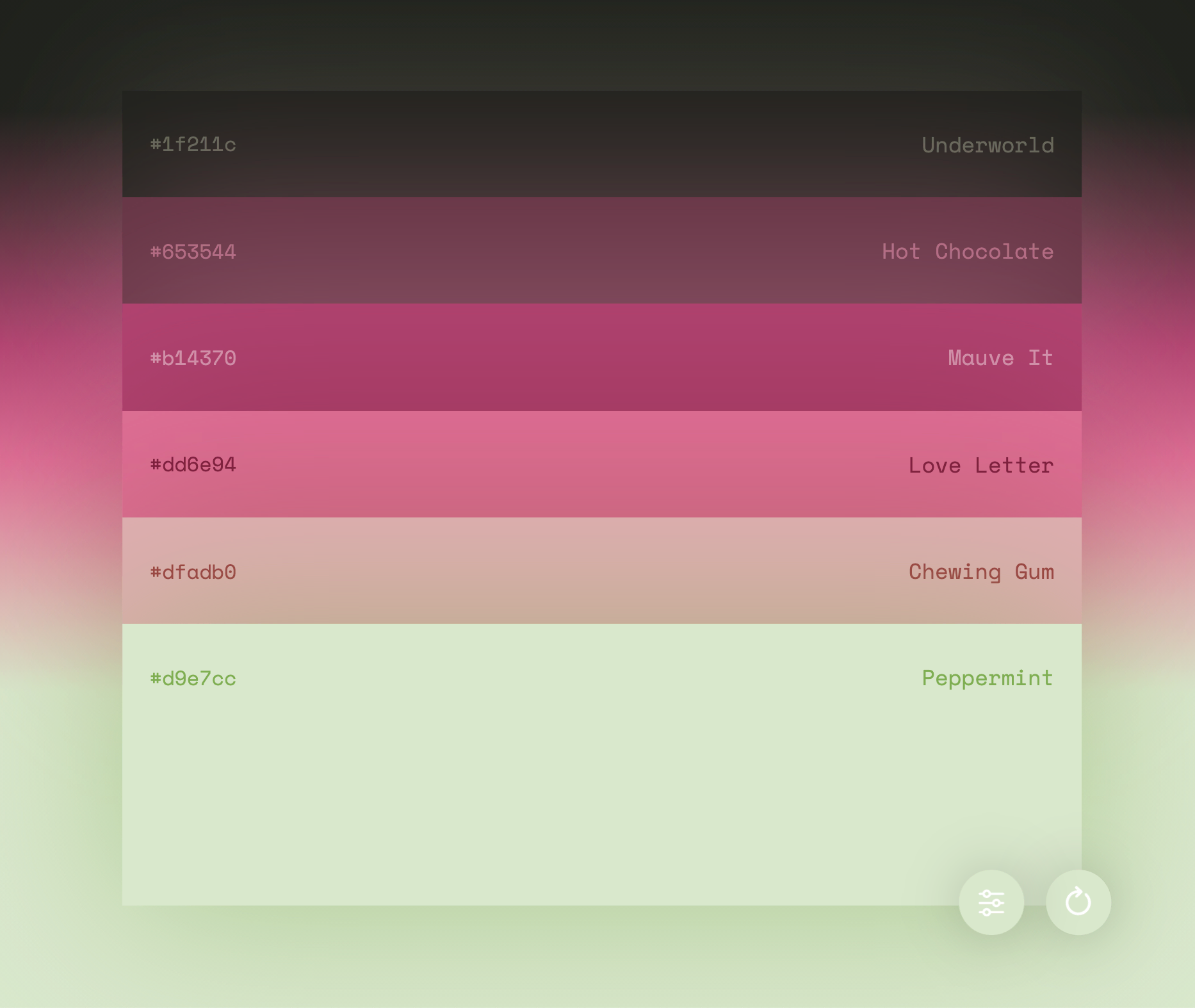 sample screenshot of color bingo engine