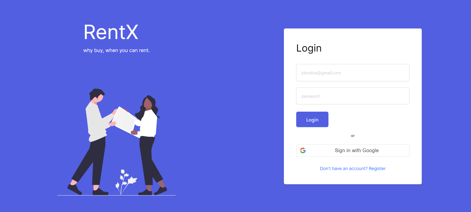 login page