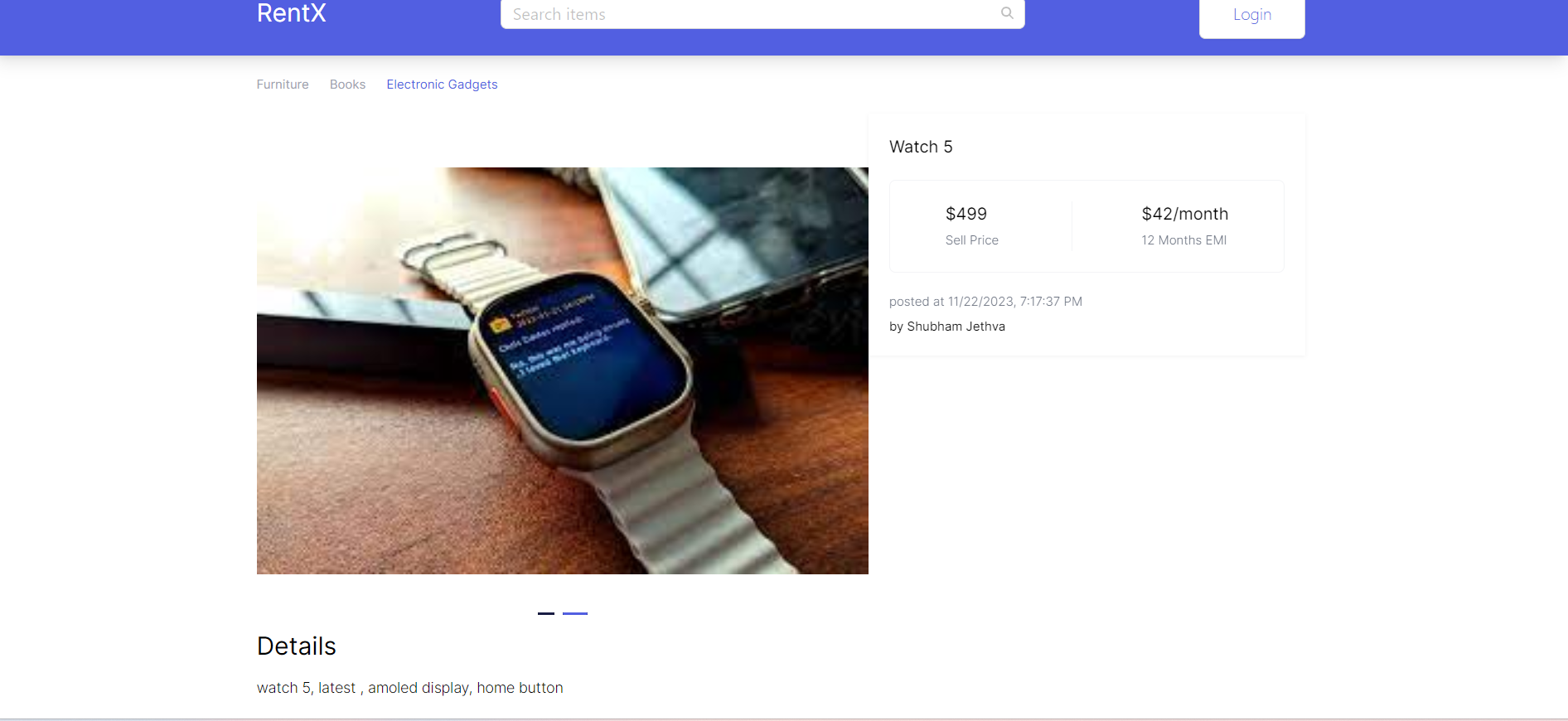 product details page