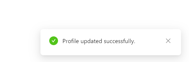 user profile update message