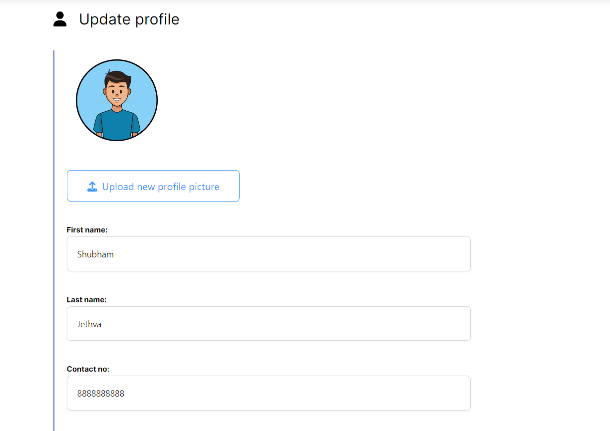 user profile setting