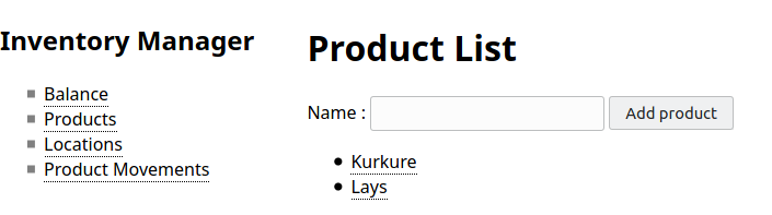 Products list