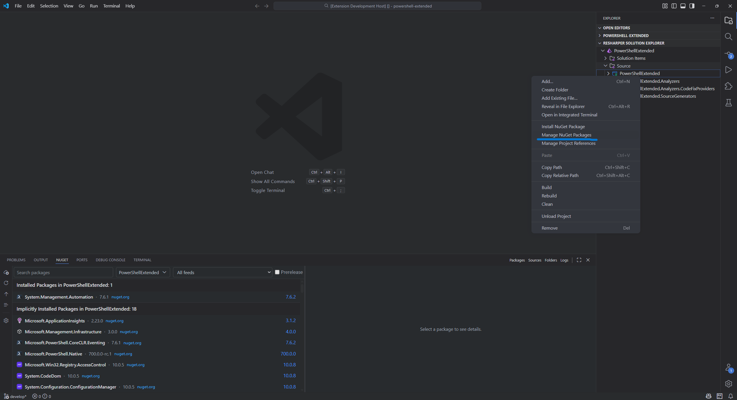 Explorer context menu