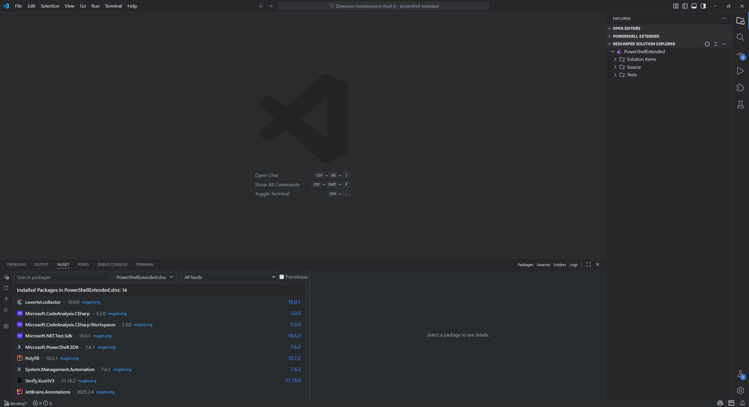 General package manager view