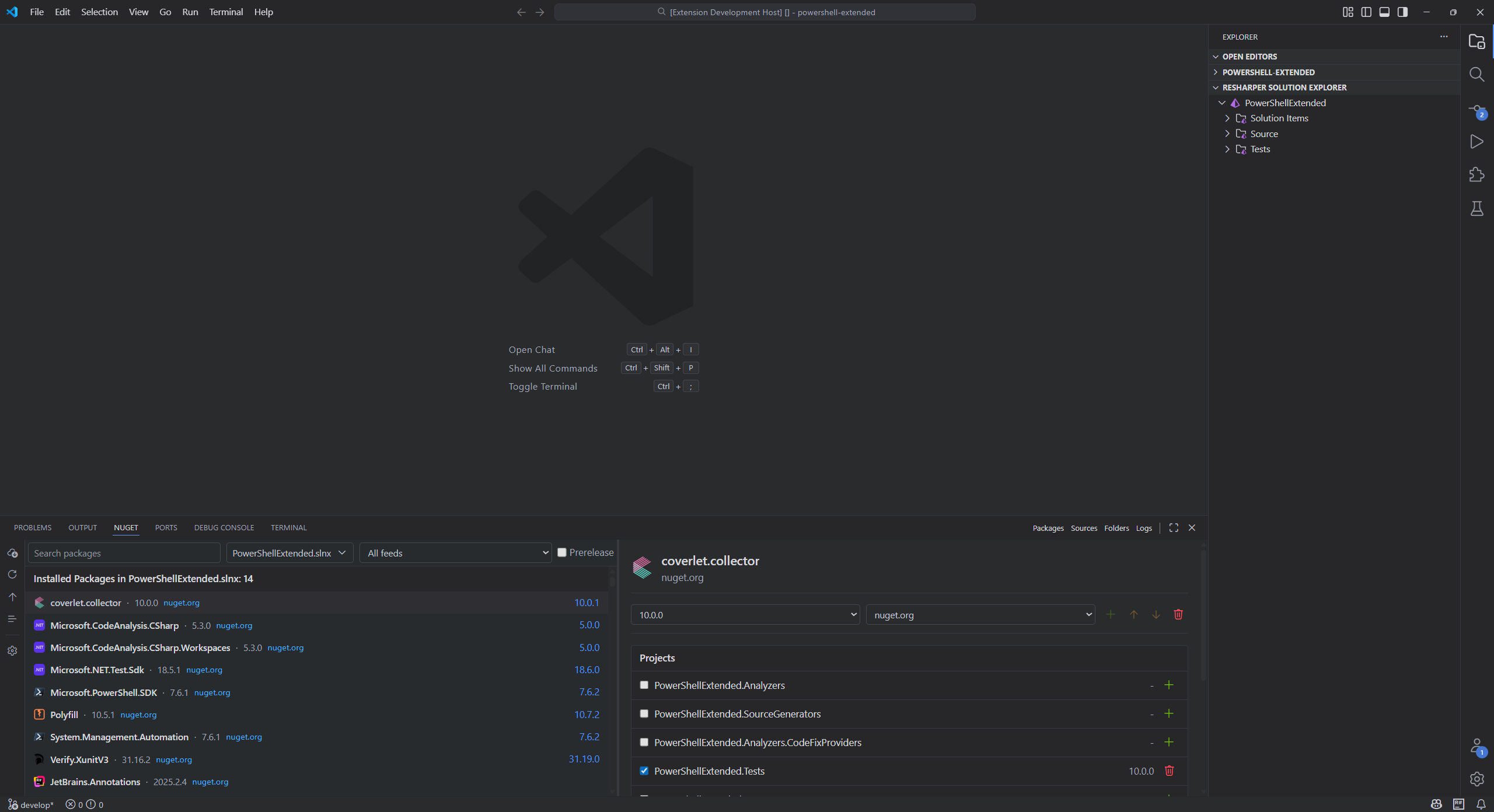 Package manager with package details