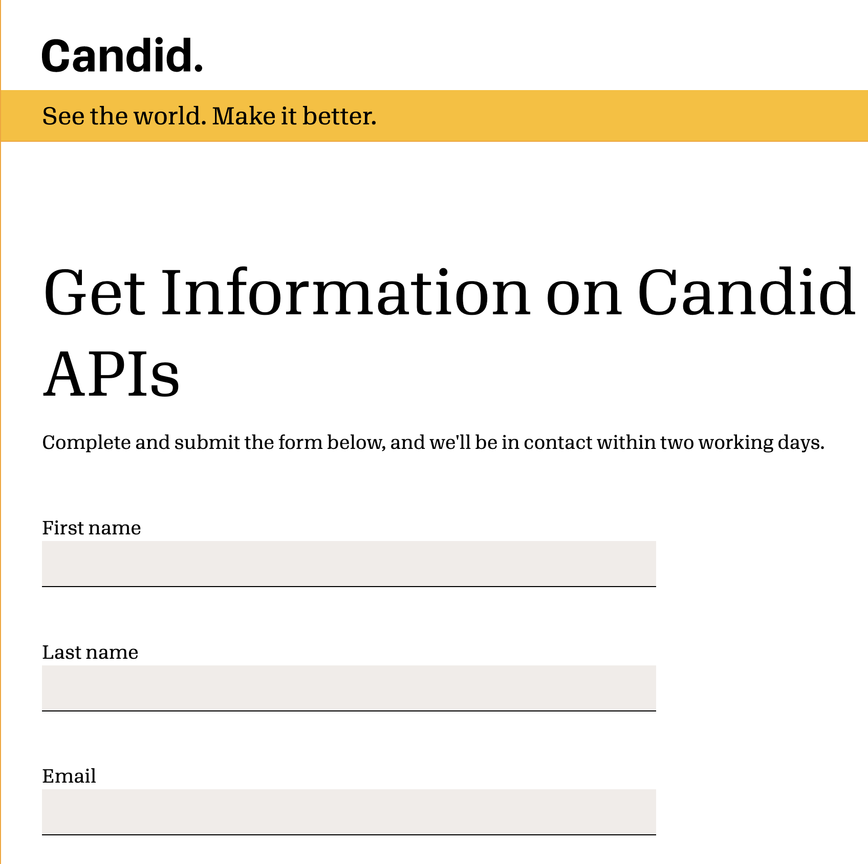 Candid API Access Form