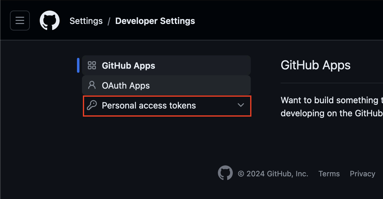 GitHub Developer Settings