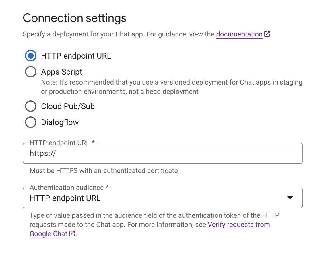 Connection Settings