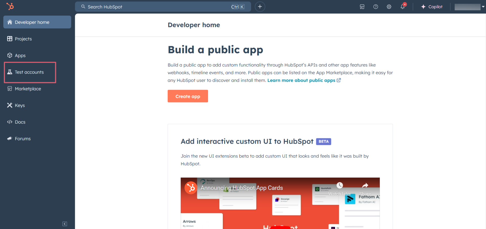 Hubspot Developer Portal