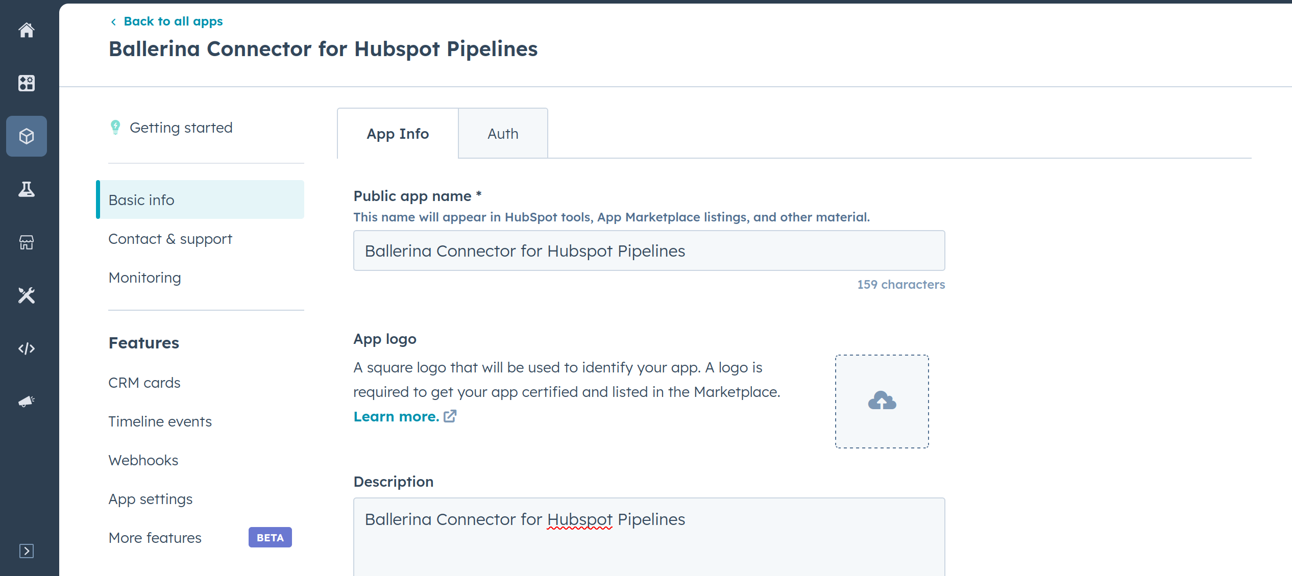 Hubspot app creation 2