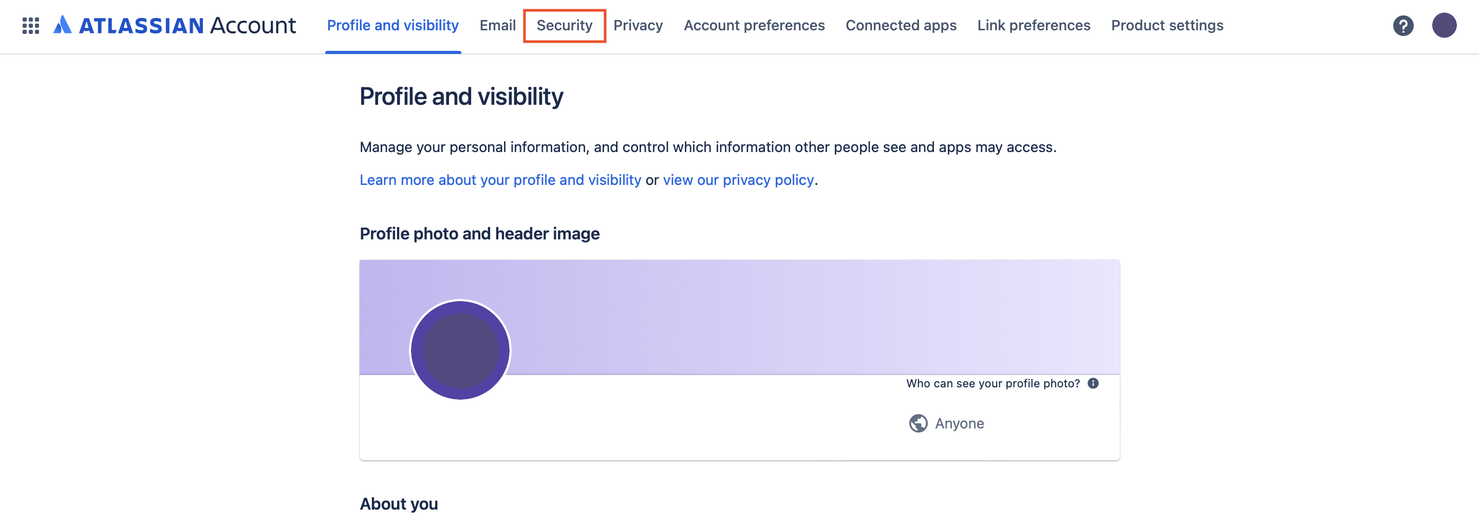 Jira account settings