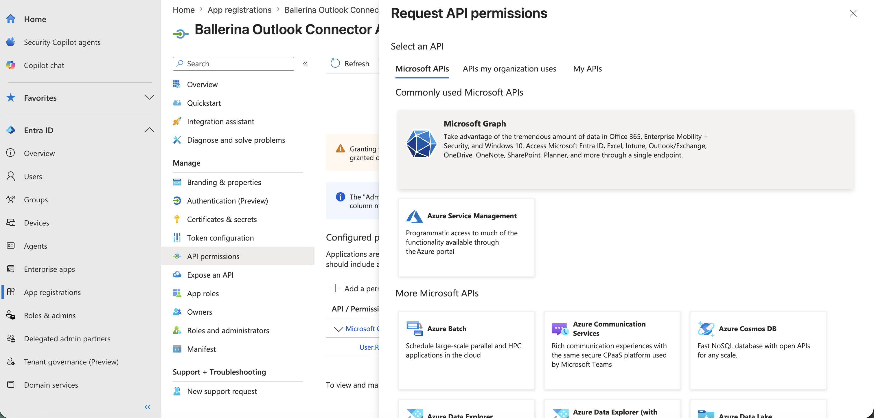 Add API permissions