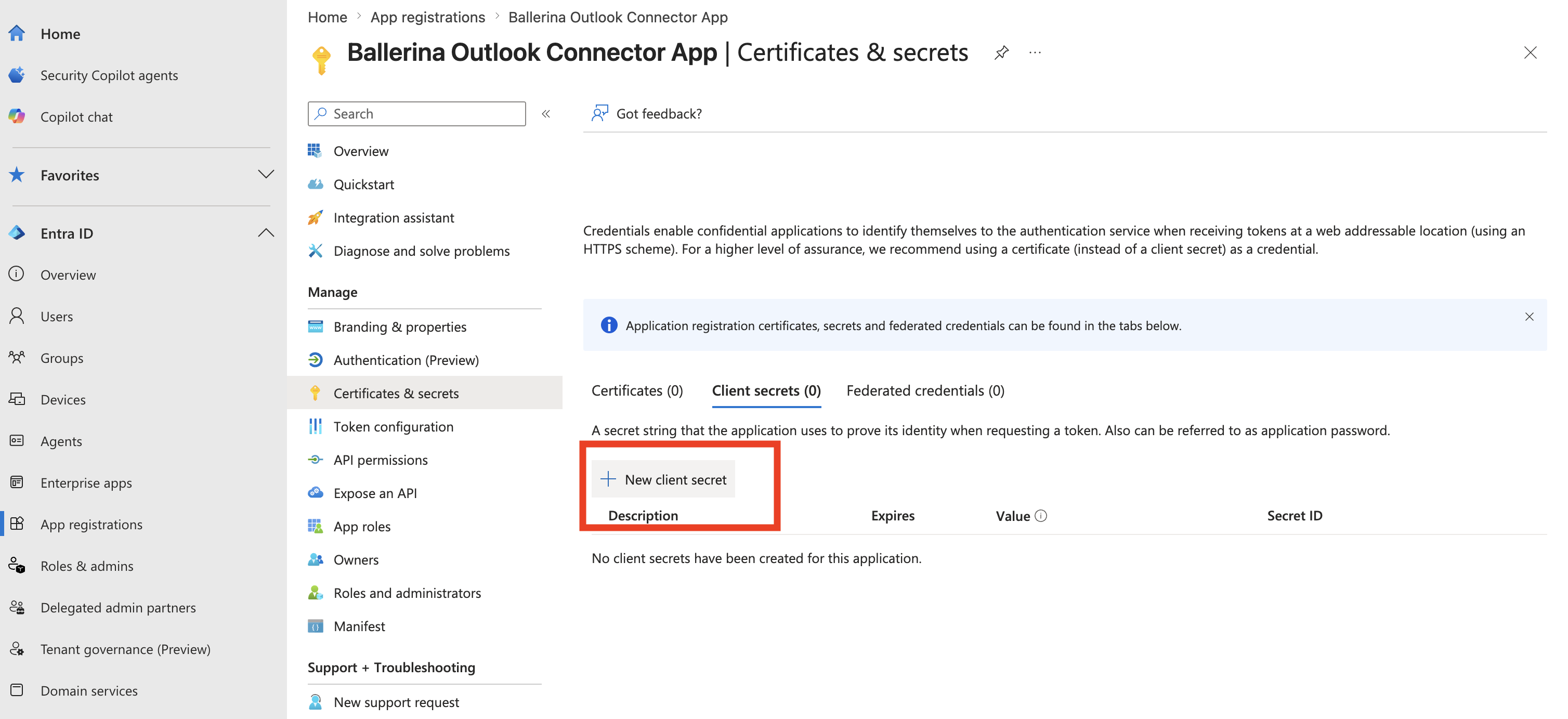 Add client secret