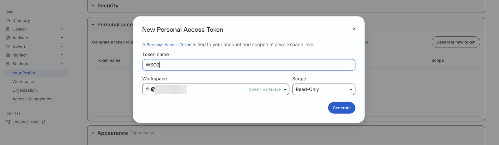 Create a personal access token