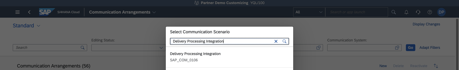 Search for the communication scenario