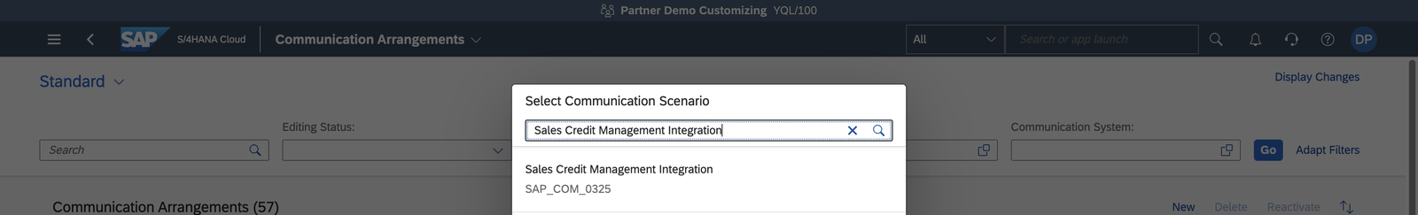 Search for the communication scenario