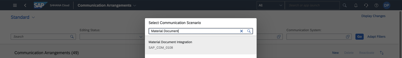 Search for the communication scenario