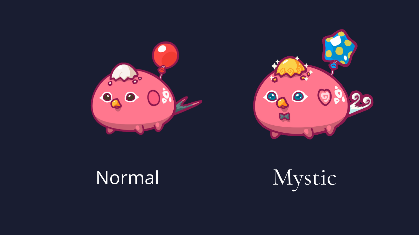 Origin axie with mystic parts