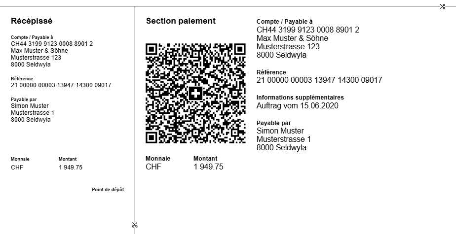 Example Swiss QR-bill generated with chqr