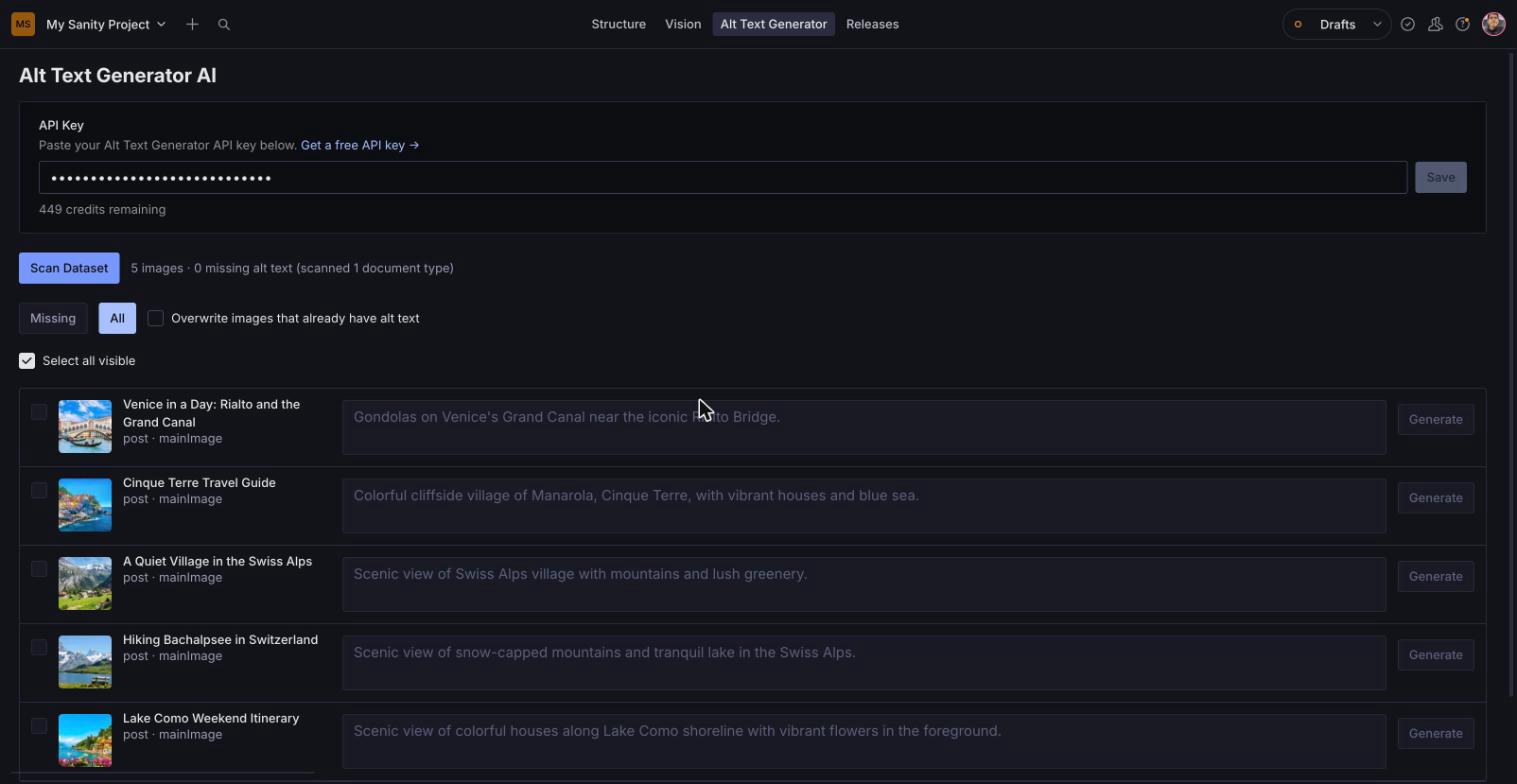 Generated alt text ready to review and save