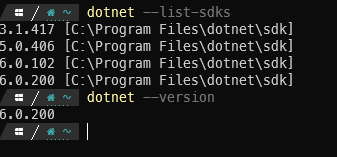 dotnet-sdks-list
