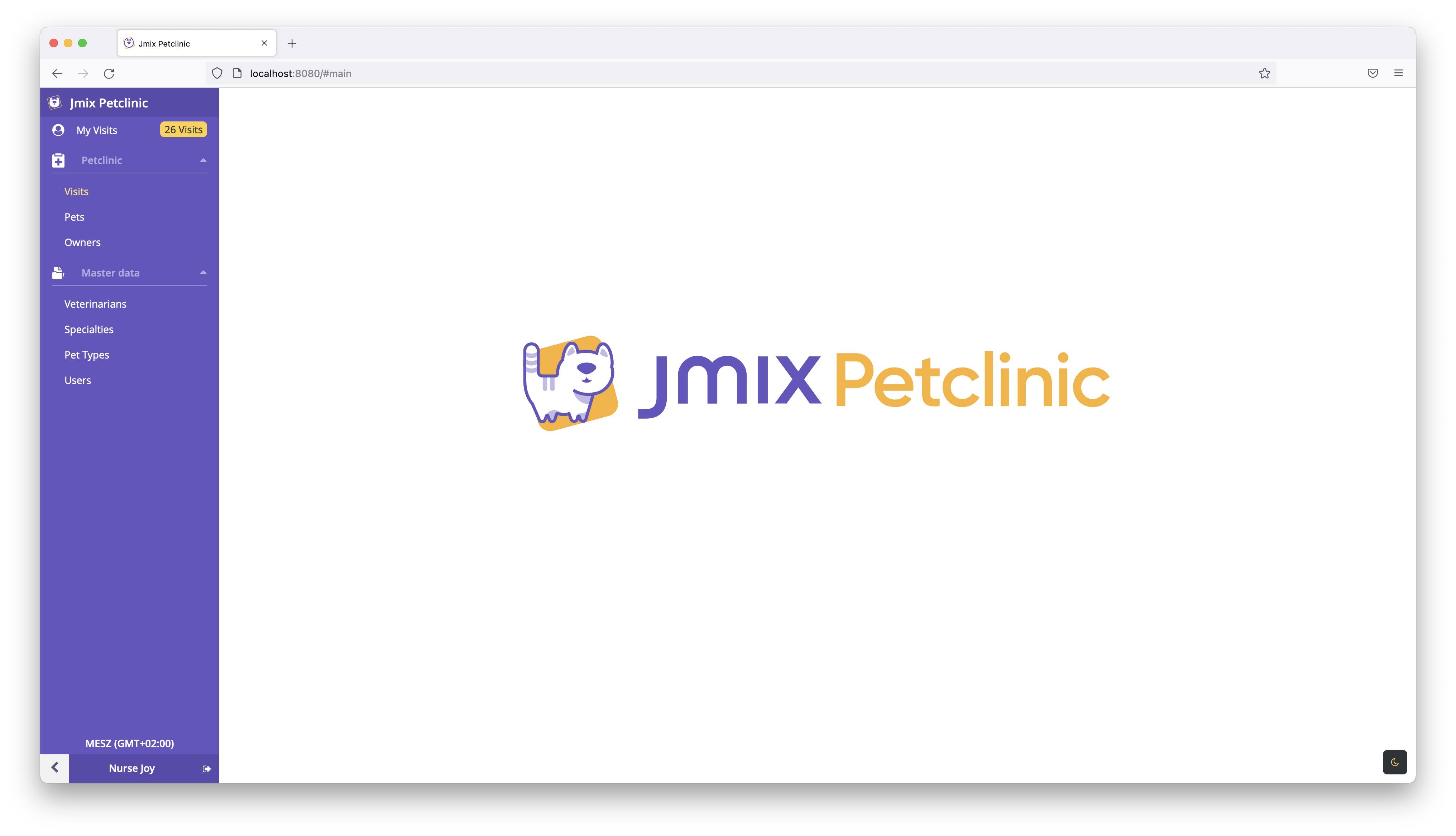 Petclinic Main Screen